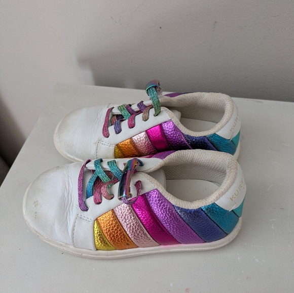 Kurt Geiger Other - Kurt Geiger Girls Stripe Metallic Sneakers Size 8